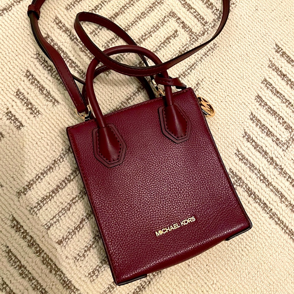 Michael Kors maroon baby bag/crossbody